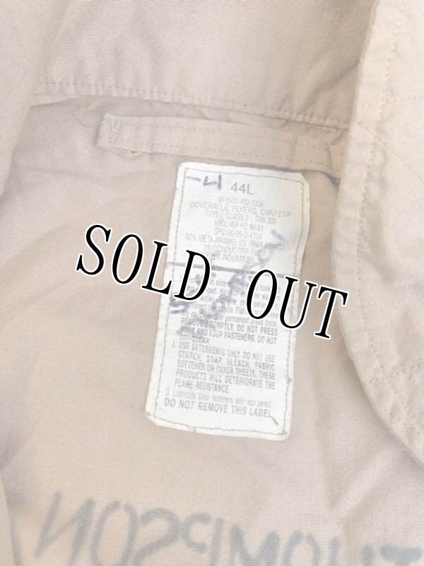 画像13: 米軍実物 CWU27/P フライトスーツ タン 44L (13)