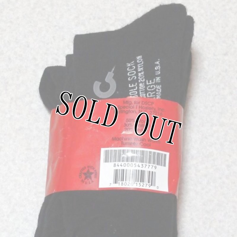 画像4: 米軍実物 GI　ブーツソックス BLACK　3P　LARGE (4)