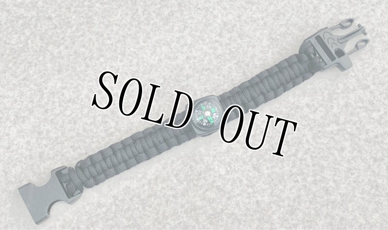 画像4: 米軍放出品 パラコードブレス コンパス ホイッスル ブラック (4)