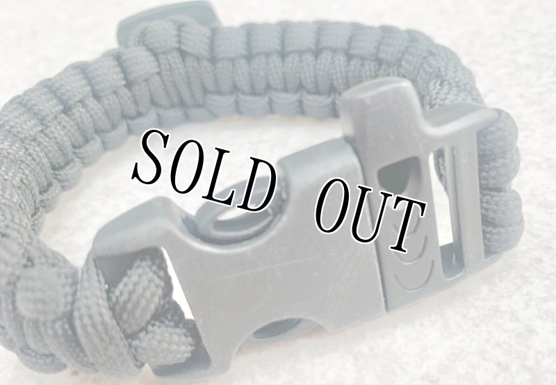 画像3: 米軍放出品 パラコードブレス コンパス ホイッスル ブラック (3)