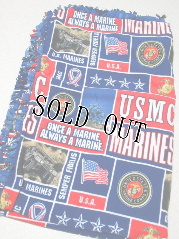 画像2: 米軍放出品 U.S.MARENE 総柄 二重ブランケット  (2)