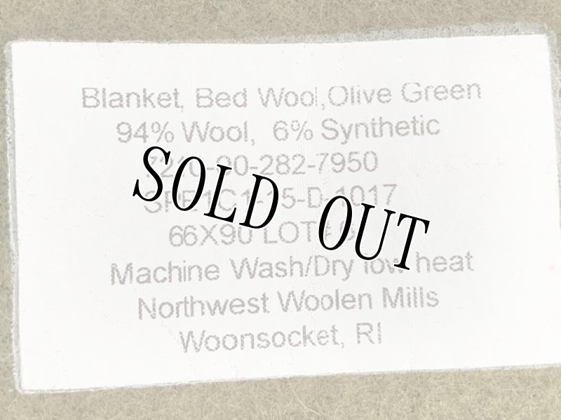 画像4: 米軍実物 ブランケット ベッドウール オリーブグリーン OD (4)