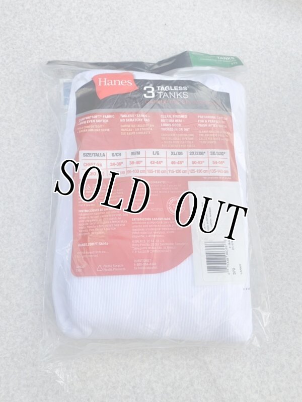 画像2: 米軍放出品 Hanes ヘインズ タンクトップ 3枚セット　LARGE (2)