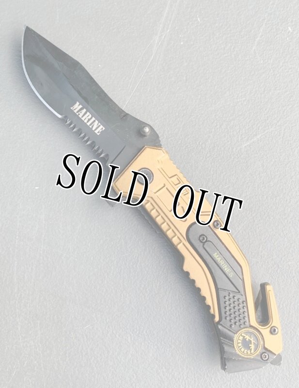 画像2: 米軍放出品 USMC フォールディング レスキュー ナイフ  (2)