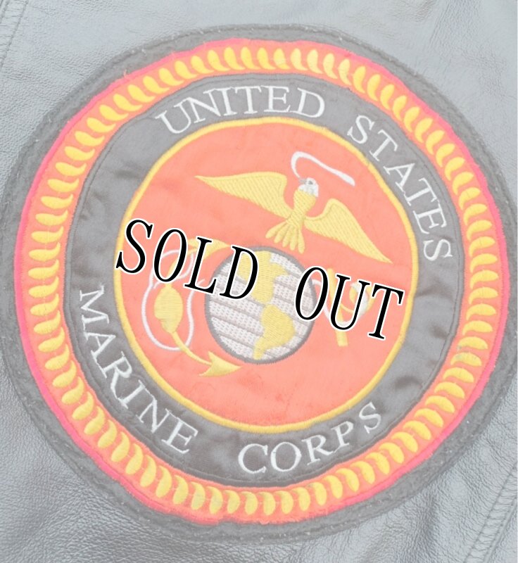 画像8: 米軍放出品 US MARINES レザー ジャケット (8)