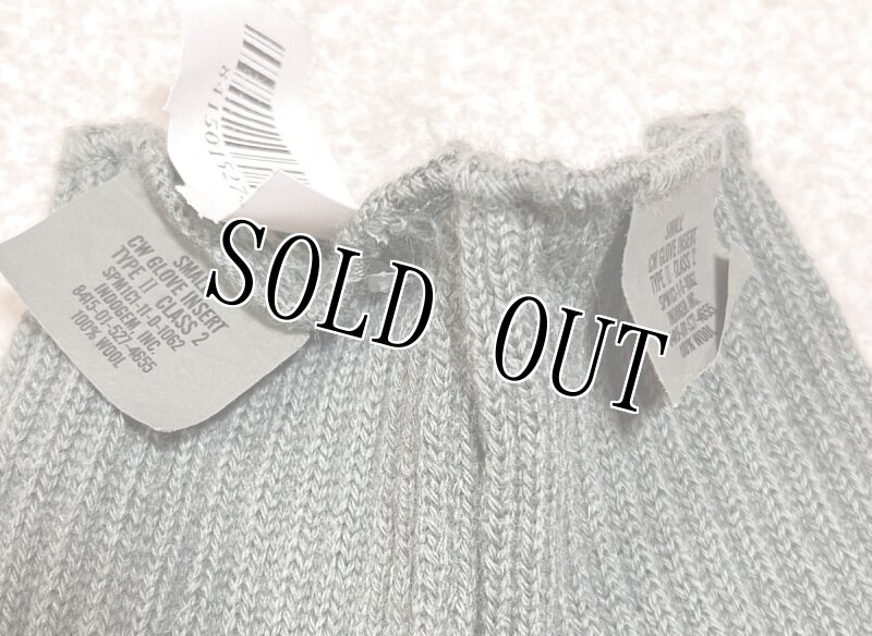 画像2: 米軍実物 GLOVE INSERT TYPEIICLASS2 軍手 グレー SMALL (2)