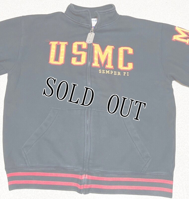 画像2: 米軍放出品 USMC チャンピオン フルジップスウェットジャケット LARGE (2)