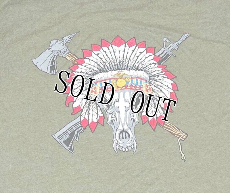 画像4: 米軍放出品 USMC インディアンTシャツ  (4)