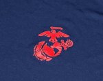 画像2: 海兵隊実物　USMC オフィシャル Tシャツ　MEDIUM　紺 (2)