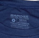 画像3: 海兵隊実物　USMC オフィシャル Tシャツ　MEDIUM　紺 (3)