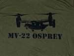 画像2: 米軍放出品 　MV-22　OSPREY 　Tシャツ　OD　 (2)