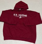 画像1: 米軍放出品 US MARINE　スウェットパーカー　X LARGE (1)