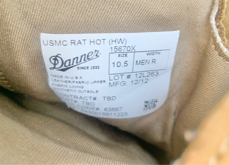 画像10: 海兵隊実物 DANNER USMC RAT HOT(HW) 15670X　10.5R (10)