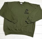 画像1: 米軍実物 USMC　スウェットトレーナー　LARGE (1)