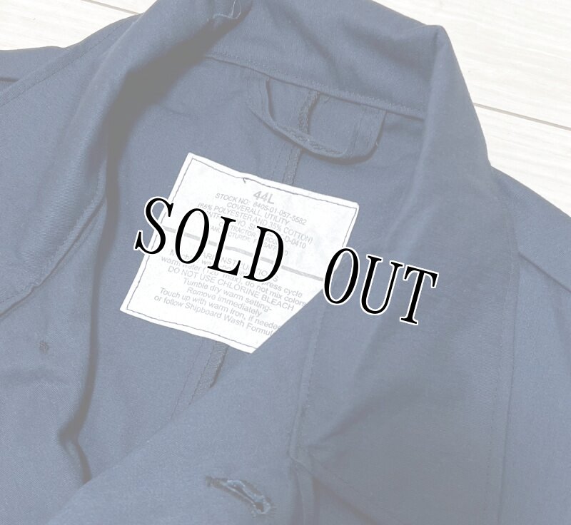 画像3: 米軍実物 US NAVY カバーオール/つなぎ 44LONG 紺  (3)