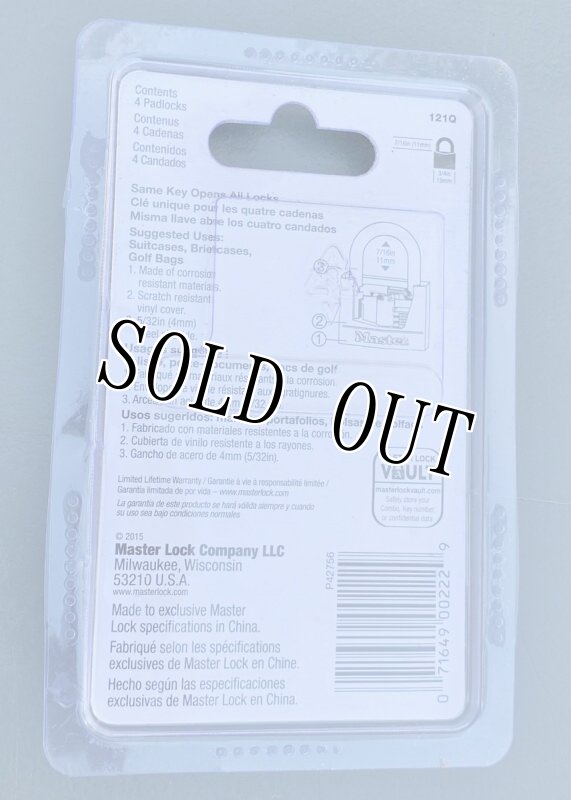 画像4: 米軍放出品 Master Lock マスターロック  121Q Padlock  Black (4 Pack) (4)