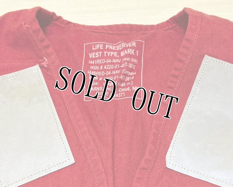 画像2: 米軍実物 LIFE RESERVER VEST レッド LARGE (2)