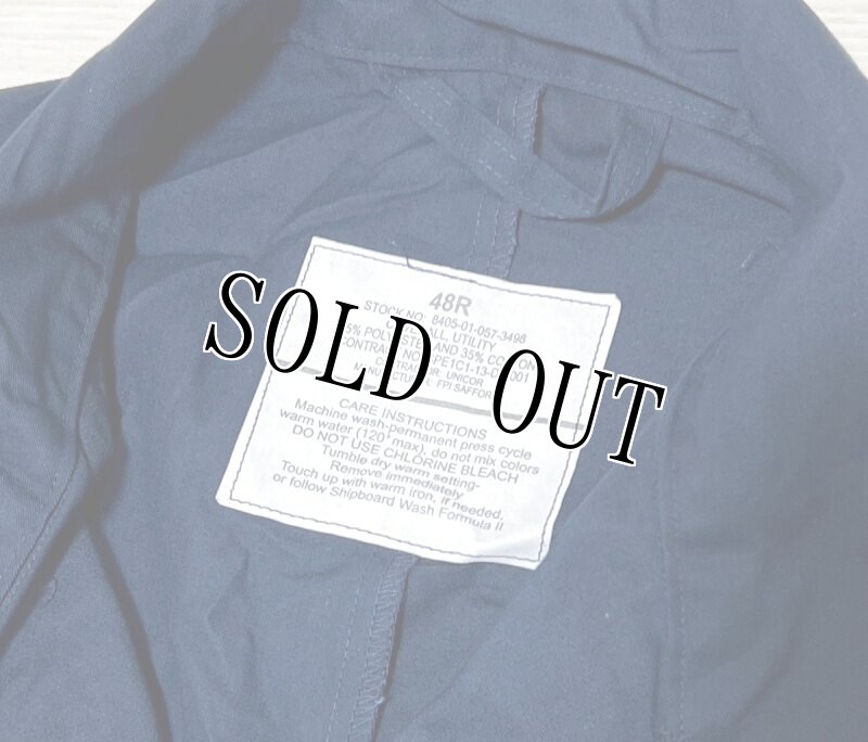 画像2: 米軍実物 US NAVY カバーオール/つなぎ　48R  紺  (2)