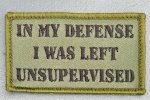 画像1: 米軍放出品 I was left Unsupervised ワッペン (1)