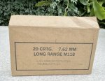 画像1: 米軍実物 20CRTG 7.62MM SPECIAL BALL MALL M118 (1)