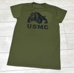 画像1: 米軍放出品　USMC OD　タクティカルTシャツ　SMALL (1)