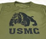 画像2: 米軍放出品　USMC OD　タクティカルTシャツ　SMALL (2)