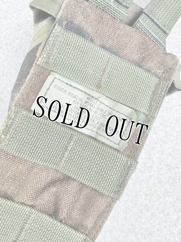 画像9: 米軍実物 ダブルマ ガジンポーチ MOLLE II M4/M16 ウッドランド (9)