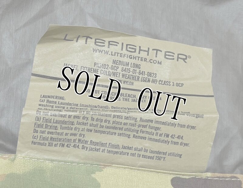 画像5: 米軍実物,LITEFIGHTER ECWCS MULTICAM GEN III LEVEL 6 EXTREME COLD/WET WEATHER JACKET MEDIUM LONG (5)