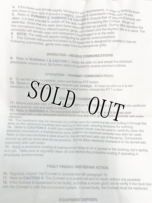 画像15: 米軍実物 THALES製マリタイムタクティカルヘッドセット 10-pinマリタイムコネクター (15)