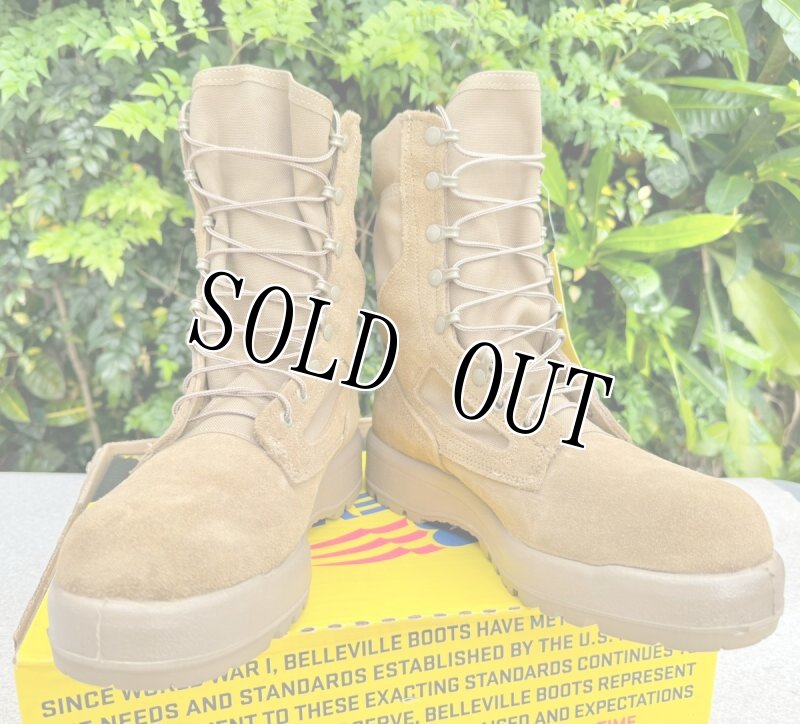 画像1: 米軍実物 BELLEVILLE コンバットブーツ C390 コヨーテ ARMY スコーピオン (1)