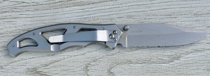 画像5: 米軍放出品 GERBER パラフレーム II ナイフ ツール セレ付き【ステンレス】スケルトンハンドル  (5)