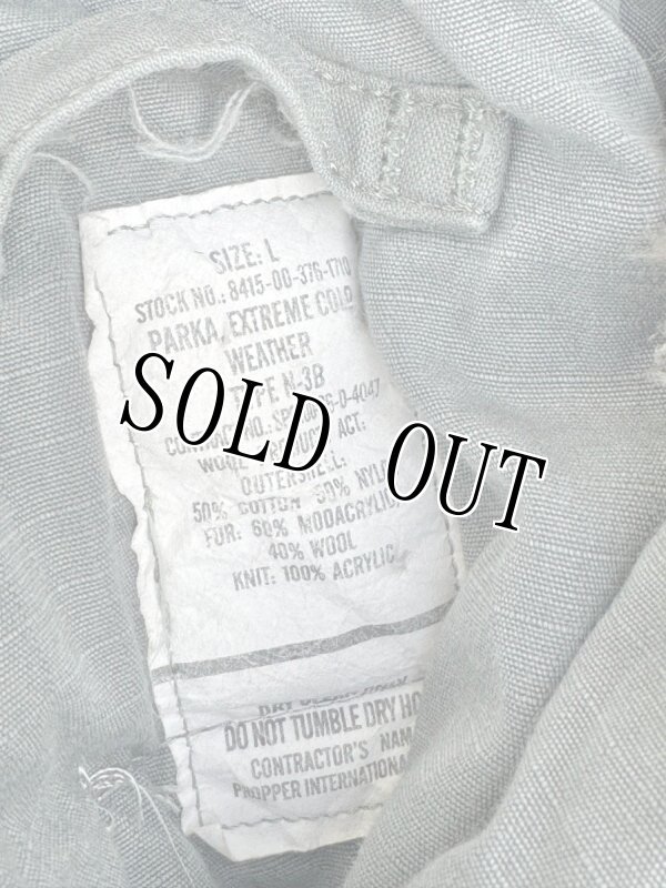 画像16: 米軍実物　PARKA, EXTREME COLD WEATHER　TYPE N-3B　LARGE (16)