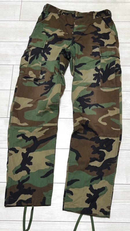 画像1: 米軍実物,ウッドランドカモ　迷彩パンツ　SMALL-LONG (1)