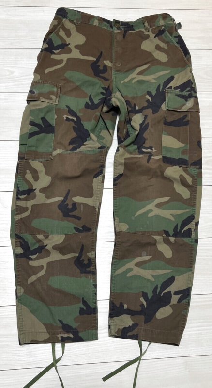 画像1: 米軍実物,ウッドランドカモ　迷彩パンツ　SMALL-SHORT (1)