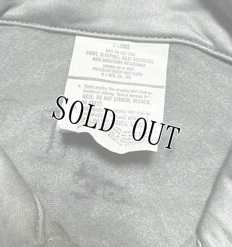 画像4: 米軍実物 SHIRT,SLEEPING,HEAT RETENTIVE AND MOISTURE RESISTANT X LARGE (4)