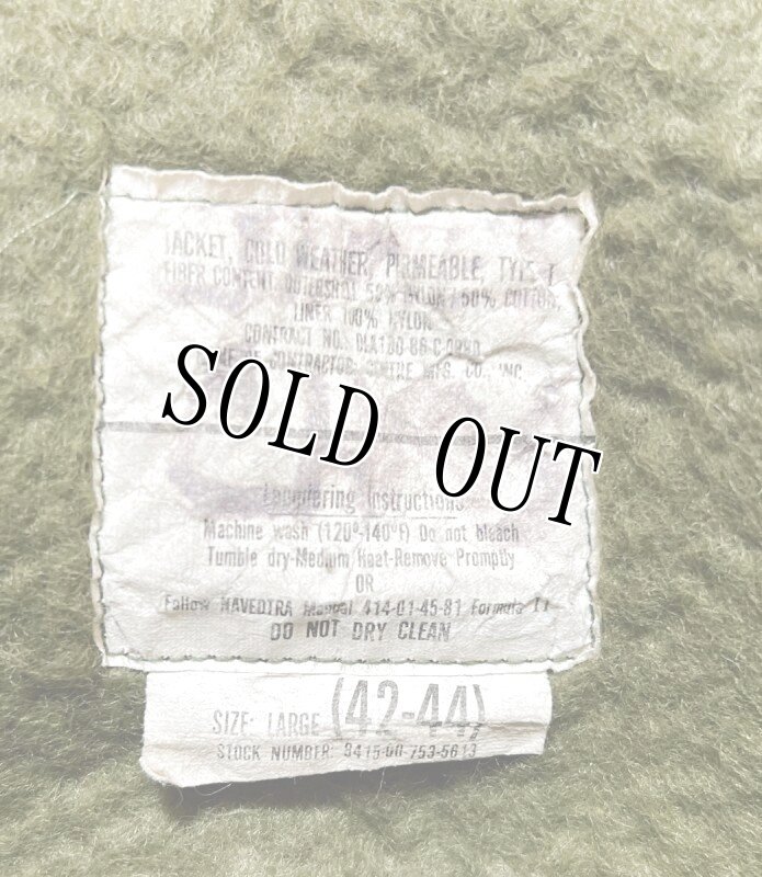 画像9: 米軍実物,JACKET COLD WEATHER PERMEABLE TYPE 1　LARGE (9)