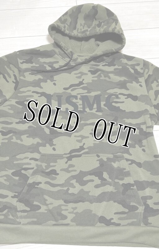 画像2: 米軍放出品 USMCロゴ  スウェットパーカー 迷彩柄 (2)