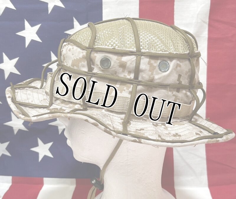 画像3: 沖縄オードナンス製 米軍実物 デザートマーパットギリーハット LARGE (3)