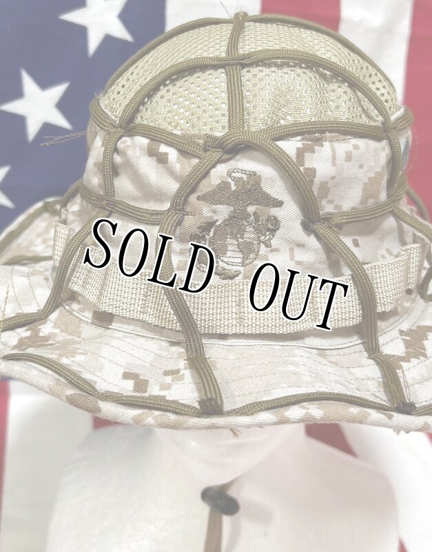 画像2: 沖縄オードナンス製 米軍実物 デザートマーパットギリーハット LARGE (2)