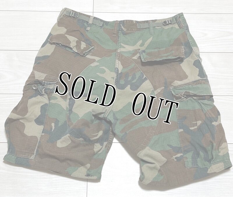 画像4: 米軍実物,ウッドランドカモ　迷彩ハーフパンツ　MEDIUM (4)