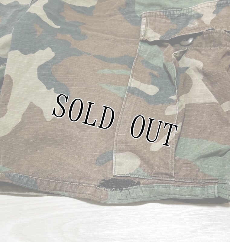 画像3: 米軍実物,ウッドランドカモ　迷彩ハーフパンツ　MEDIUM (3)