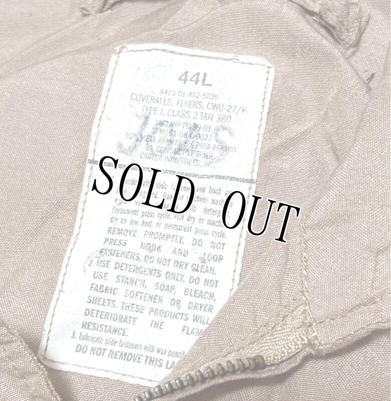 画像4: 米軍実物 CWU27/P　フライトスーツ　タン　44LONG (4)
