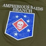 画像5: 米軍実物 AMPHIBIOUS RAIDS BRANCH Tシャツ　DRY OD　XXL (5)