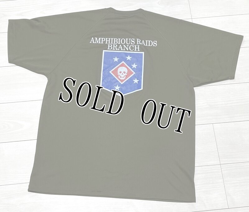 画像4: 米軍実物 AMPHIBIOUS RAIDS BRANCH Tシャツ　DRY OD　XXL (4)