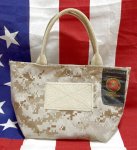 画像1: 米軍実物　USMC MARINES　BDU生地　迷彩リメイクミニバッグ　デザート (1)