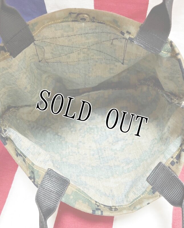 画像4: 米軍実物 USMC MARINES BDU生地 迷彩リメイクミニバッグ ウッドランド (4)