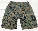 画像2: 海兵隊実物 USMC ウッドランドマーパットハーフパンツ　SMALL (2)