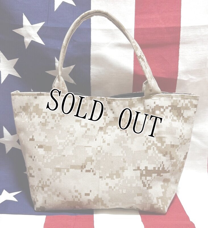 画像3: 米軍実物　USMC MARINES　BDU生地　迷彩リメイクミニバッグ　デザート (3)