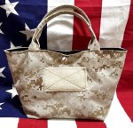 画像2: 米軍実物　USMC MARINES　BDU生地　迷彩リメイクミニバッグ　デザート (2)