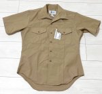 画像1: 米軍実物,SHIRT, MAN'S, KHAKI SHADE M-1 QUARTER LENGTH SLEEVE USMC　サービスドレス半袖シャツ　15  1/2 (1)